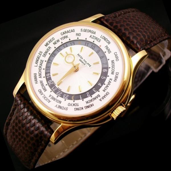 瑞士百达翡丽复杂功能计时系列5130J-001男表 世界时间18K金自动机械透底男士手表