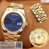 劳力士(ROLEX)星期日历型 118208蓝面 18K金  男士自动机械表手表