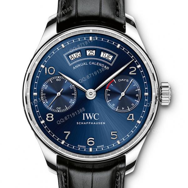 万国IWC 葡萄牙系列年历腕表自动腕表 蓝面 IW503502 自动机械男表