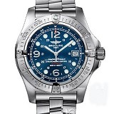 百年灵Breitling 超级海洋系列精钢表壳-蓝色表盘-专业型精钢表链腕表 男士多功能自动机械手表