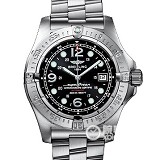百年灵Breitling 超级海洋系列精钢表壳-黑色表盘-专业型精钢表链腕表 男士多功能自动机械手表