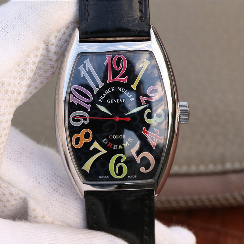 仿法兰克穆勒手表 精仿复刻法兰克穆勒18k铂金白面腕表 女士机械手表