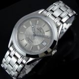 瑞士名表 欧米茄OMEGA海马系列 银灰面条丁刻度 自动机械男士手表