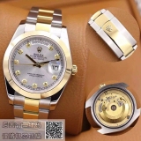 劳力士(ROLEX)星期日历型 间金镶钻 18K金 男士自动机械表手表 高端男士腕表