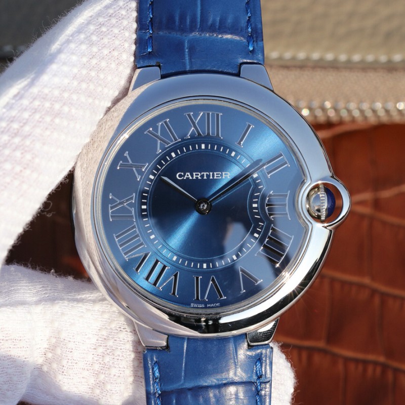 卡地亚高仿表 精仿复刻卡地亚蓝气球系列W6920059 蓝面蓝带机械腕表