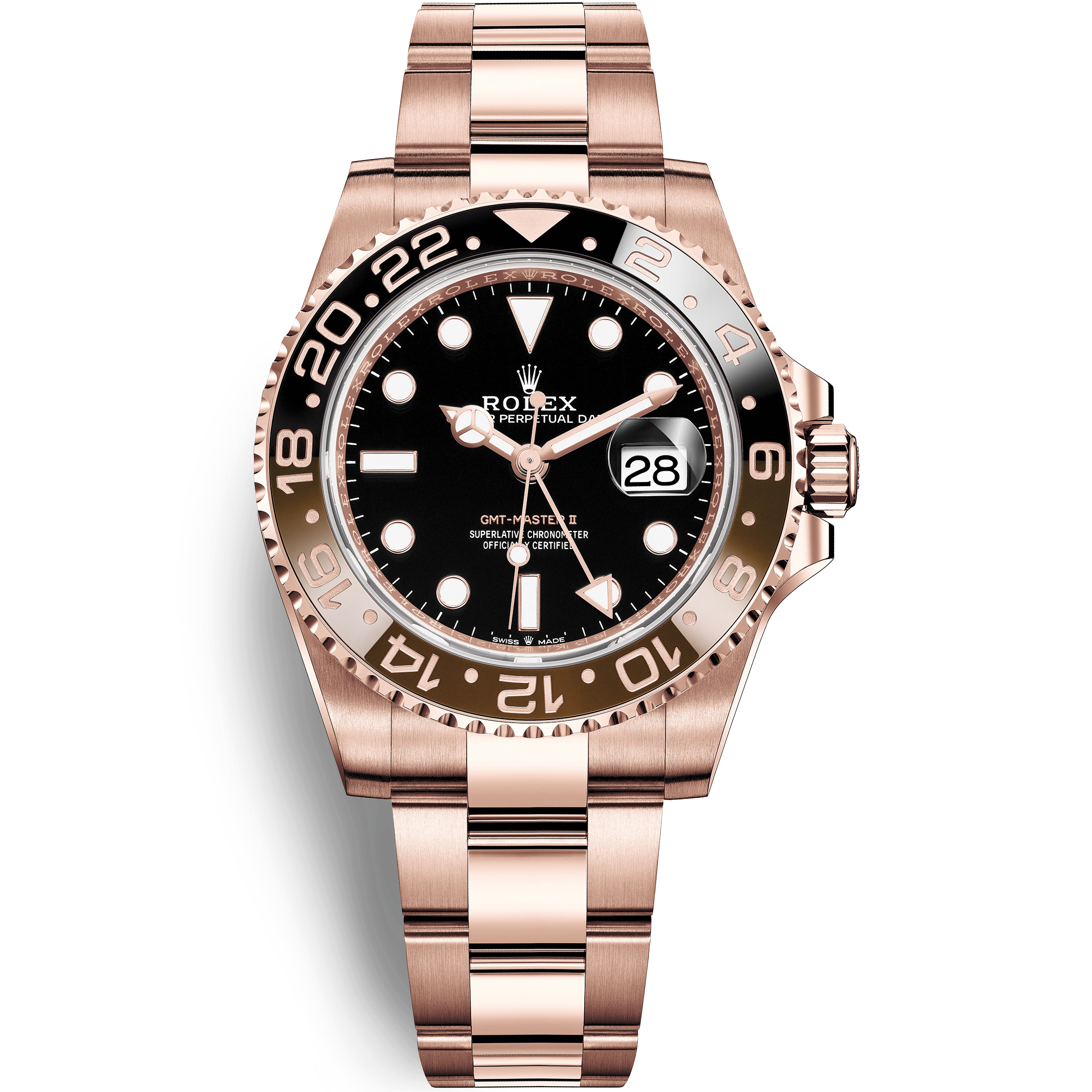 劳力士格林尼治系列复刻价格 126715CHNR 全玫瑰金gm厂手表